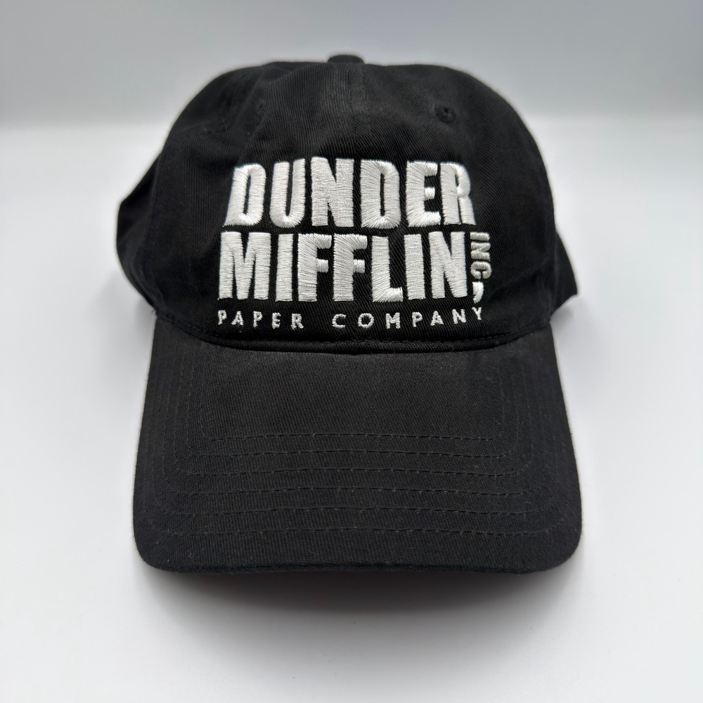 The Office Dunder‎ Mifflin Paper Company Black Baseball Cap Hat NBC New NWT